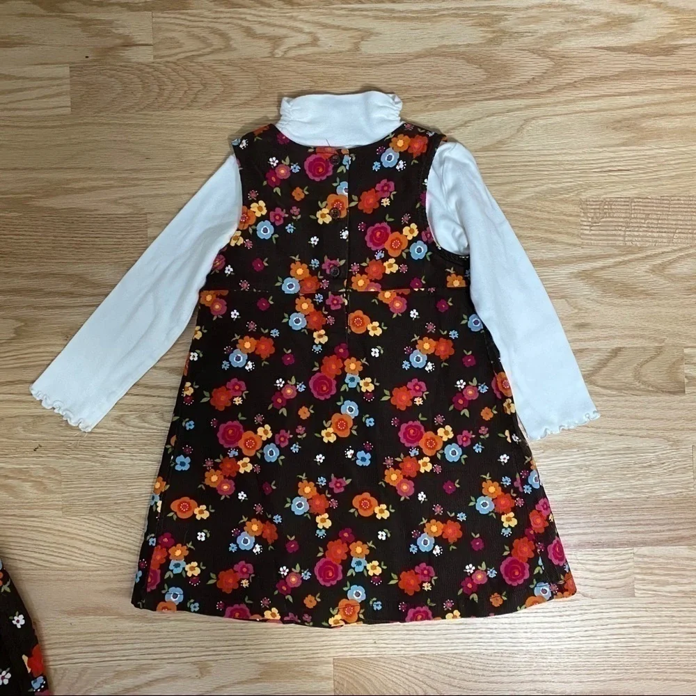 Gymboree Outfit Bundle Brown Floral Sz 4 Girls